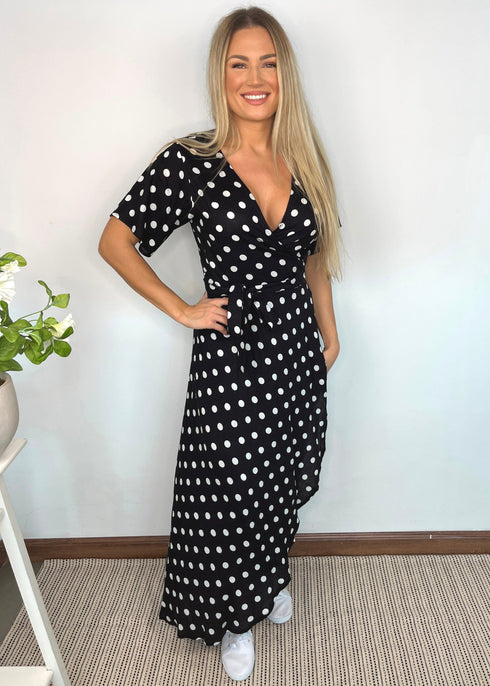 The Maxi Wrap Dress - City Polka dubai outfit dress brunch fashion mums